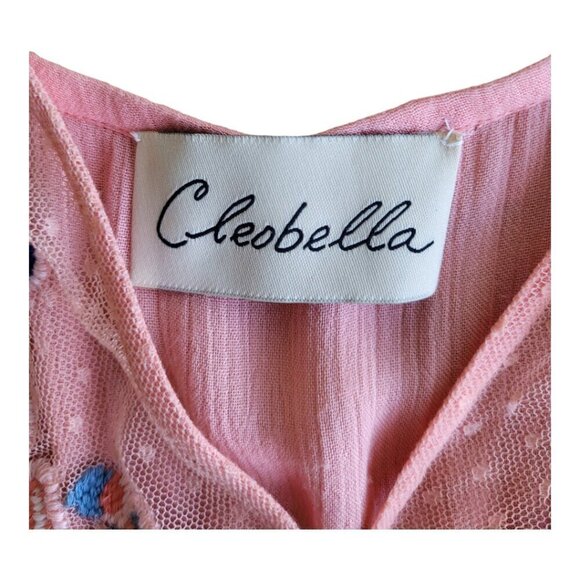 Romantic Pink Anthropologie Cleobella Lace Tiered Mini Dress XS - Picture 5 of 10